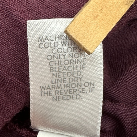 J. Jill linen stretch burgundy flat front crop pants L - Picture 9 of 12